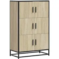 vidaXL Highboard chêne Sonoma 68x35x106,5 cm Bois composite métal