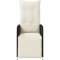 vidaXL Fauteuil de jardin avec coussin 2 pcs. Réglable Noir Poly Rattan