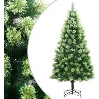 vidaXL Sapin de Noël artificiel à charnières avec support 210 cm