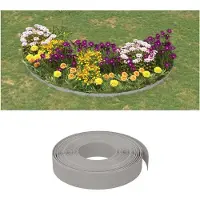 vidaXL Bordure de pelouse Gris 10 m 10 cm Polyéthylène