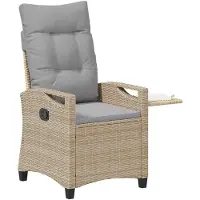 vidaXL Chaise de jardin réglable Beige et gris clair 56 x 60 x 112 cm