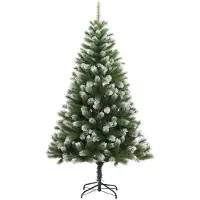 vidaXL Sapin de Noël artificiel à charnières avec neige floquée 210 cm