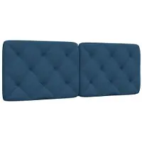 vidaXL Coussin de tête de lit Bleu 120 cm Tissu