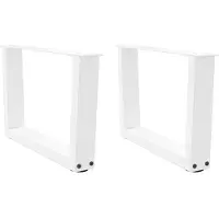 vidaXL Pieds de table basse en V 2 pièces blanc 60x(30-31,3) cm acier