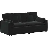 vidaXL Canapé modulable avec coussins noirs