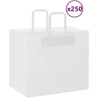 vidaXL Sacs en papier 250 pcs avec poignées blanc 32x22x28 cm