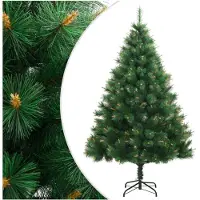 vidaXL Sapin de Noël artificiel à charnières avec support 210 cm