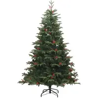 vidaXL Sapin de Noël artificiel avec pommes de pin et baies 180 cm
