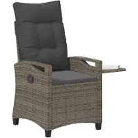 vidaXL Chaise de jardin réglable Gris et gris foncé 56 x 60 x 112 cm