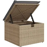 vidaXL Ensemble de salon de jardin 7 pièces avec coussins Beige Poly Rattan