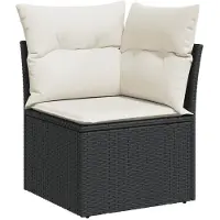 vidaXL Ensemble de salon de jardin 6 pièces avec coussins noir poly rotin