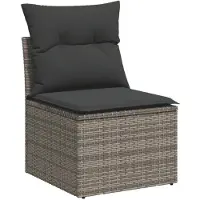 vidaXL Ensemble de salon de jardin 6 pièces avec coussins Gris Poly rotin