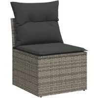 vidaXL Ensemble de salon de jardin 6 pièces avec coussins Gris Poly rotin