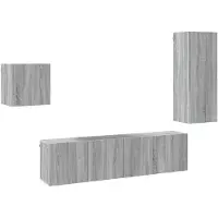 vidaXL meuble-paroi 4 pièces gris Sonoma Matériau dérivé du bois