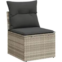 vidaXL Ensemble de salon de jardin 6 pièces avec coussins gris clair Poly rotin