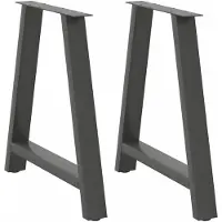 vidaXL Pieds de table de salle à manger en forme de A 2 pcs. Anthracite 70x(72-73) cm Acier