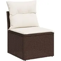 vidaXL Ensemble de salon de jardin 7 pièces avec coussins Marron Poly rotin