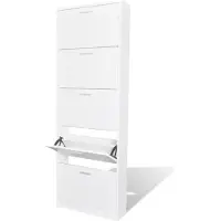 vidaXL Meuble à chaussures en bois avec 5 compartiments Blanc