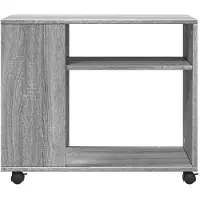 vidaXL Table d'appoint avec roues sonoma gris bois d'ingénierie