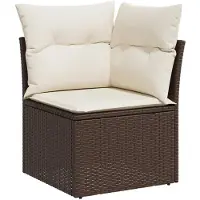 vidaXL Ensemble de salon de jardin 6 pièces avec coussins Marron Poly Rattan