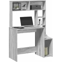vidaXL Bureau avec étagère Gris Sonoma 100x45x140 cm Bois composite