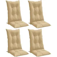 vidaXL Coussins de chaise à dossier haut lot de 4 beige mélangé tissu