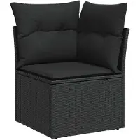 vidaXL Ensemble de salon de jardin 9 pièces avec coussins beige Poly rotin