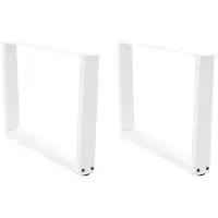 vidaXL Pieds de table basse en V 2 pièces blanc 70x(42-43,3) cm acier