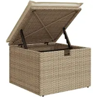 vidaXL Ensemble de salon de jardin 7 pièces avec coussins Beige Poly Rattan