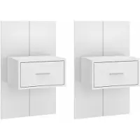 vidaXL Tables de chevet murales 2 pcs Blanc