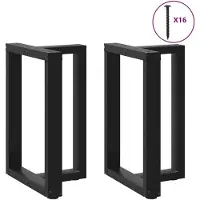 vidaXL Pieds de table de salle à manger en T 2 pcs. noir 60x35x(72-73) cm acier