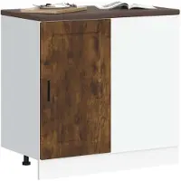 vidaXL Armoire basse de cuisine Porto Chêne fumé Matériau dérivé du bois