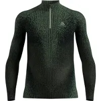 Odlo Performance Warm Blackcomb Long Sleeve Base Layer Vert M Homme