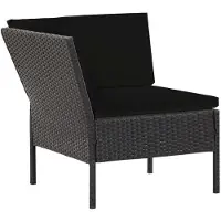 vidaXL Ensemble de salon de jardin 6 pièces avec coussins Poly rotin noir