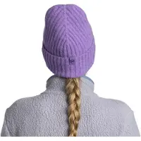 Buff Knitted Beanie Violet
