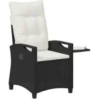 vidaXL Chaise de jardin réglable, noir et crème, 56 x 60 x 112 cm