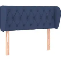 vidaXL Tête de lit avec oreilles bleu 103x23x78/88 cm Tissu