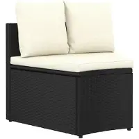 vidaXL ensemble de 9 canapés de jardin avec coussins Poly Rattan Noir