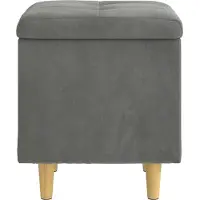 vidaXL Pouf de rangement Gris foncé 40 x 40 x 45 cm Velours
