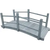 vidaXL Pont de jardin Gris 140x60x56 cm Sapin massif