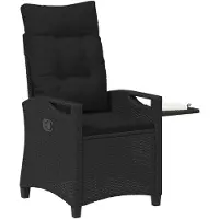 vidaXL Chaise de jardin réglable, noire, 56 x 60 x 112 cm, en polyrotin
