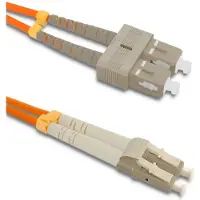 Qoltec SC/UPC - LC/UPC Glasfaser-Patchkabel | Multimode | 50/125 | 50/125 | OM2 | Duplex | 1 m