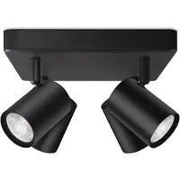 WiZ Connected WiZ 4 Spots Imageo Carré - Éclairage Coloré et Blanc - GU10 - Noir