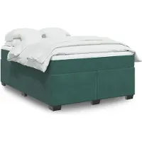 vidaXL Lit boxspring avec matelas vert foncé 140x190 cm velours