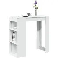 vidaXL Bartisch mit Regal Weiß 102x50x103,5 cm Holzwerkstoff