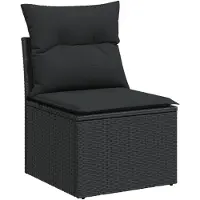 vidaXL Ensemble de jardin canapé 8 pièces avec coussins noir poly rotin