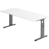 Hjh OFFICE PRO Bureau pied C 180x80cm blanc/graphite