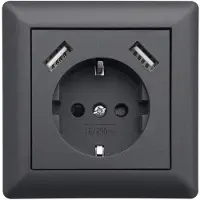LEDmaxx 2xUSBprise de courant de sécurité20mAanthracite