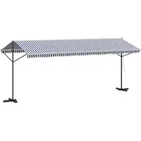 vidaXL Store autoportant bleu et blanc 600x300 cm Tissu et acier