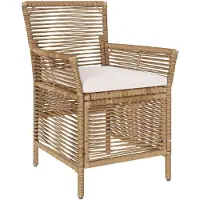 vidaXL - Ensemble de 4 chaises de jardin, beige et crème, en polyrotin